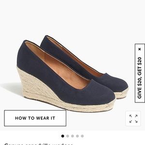 J. Crew Factory Canvas espadrille wedges